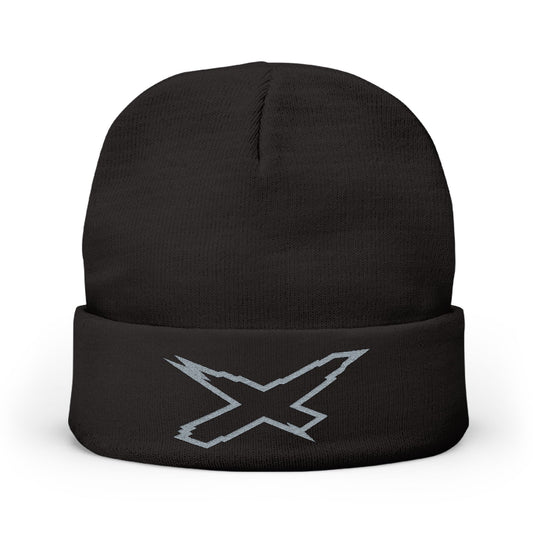 X-Team Knit Beanie — Embroidered Winter Hat Steel Grey