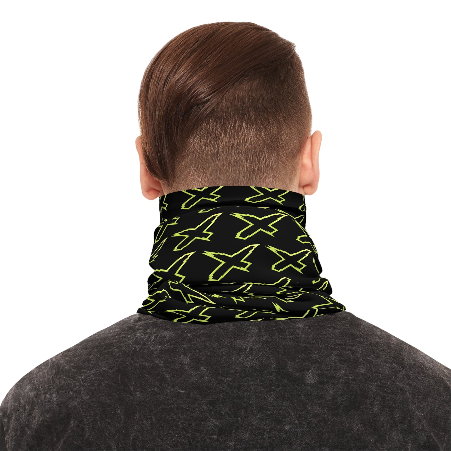 X-Team Performance UPF Pattern Neck Gaiter Face Mask Cover Manta Green/Black