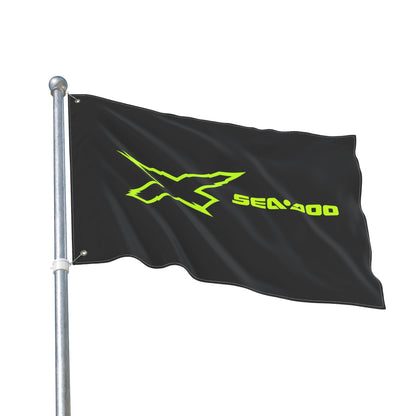Sea‑Doo X-Team Performance Flag — Double‑Sided Manta Green Watersports Banner