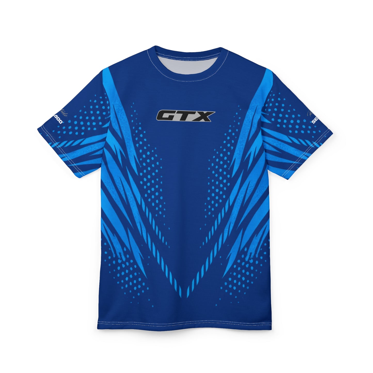 SeaDoo GTX X-Team Cyber Racing Dri Fit Tee — Gulfstream Blue & Abyss Blue All-Over Print