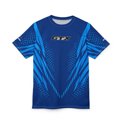 SeaDoo GTX X-Team Cyber Racing Dri Fit Tee — Gulfstream Blue & Abyss Blue All-Over Print