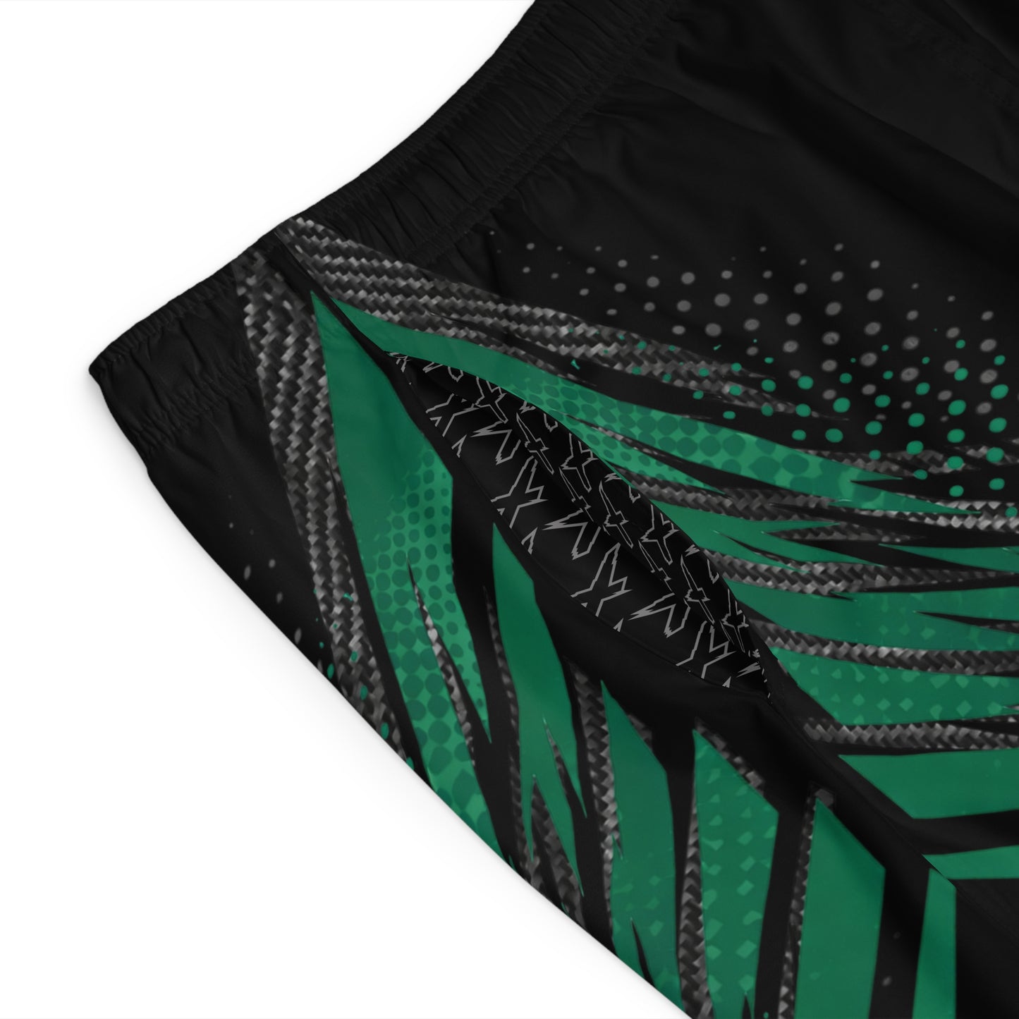 SeaDoo RXPX X-Team Men's Apex Racing Green & Carbon Fiber Racing Board Shorts — Athletic Swim Trunks