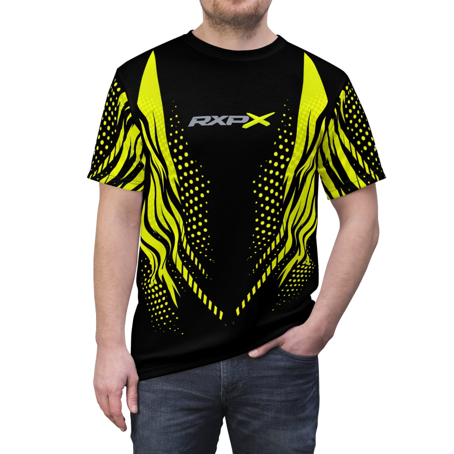 SeaDoo RXPX X-Team Cyber Racing Dri Fit Tee — Manta Green & Black All-Over Print