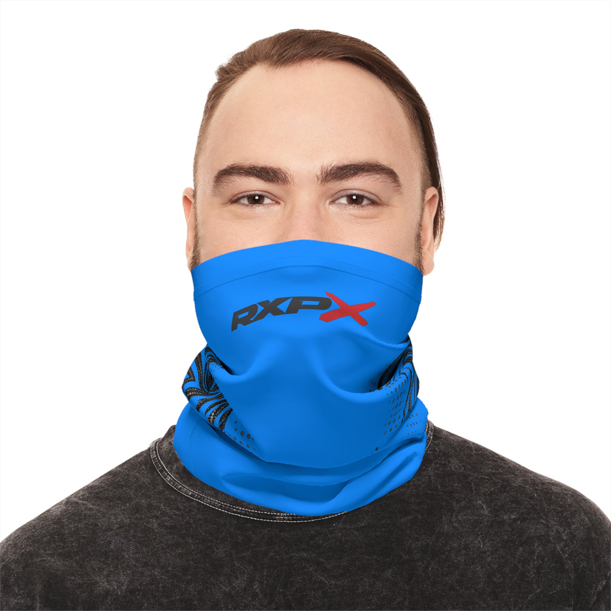 SeaDoo RXPX Racing Neck Gaiter — Gulfstream Blue & Carbon Fiber Midweight Face Shield Mask