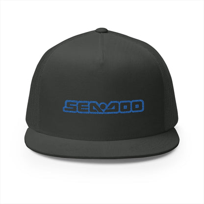 Sea-Doo Embroidered Trucker Hat — Retro Watersports Cap Blue