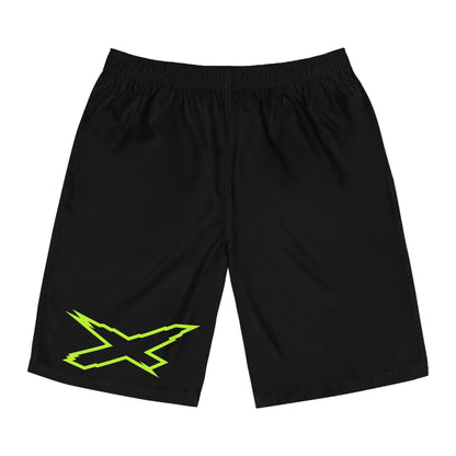 Men's X-Team Performance Board Shorts — Beach Swim Trunks Manta Green/Black