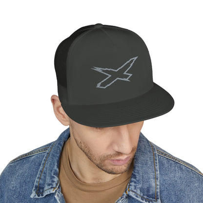 X-Team Performance Embroidered Trucker Cap — Mesh 5-Panel Hat Steel Grey
