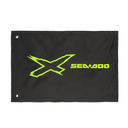 Sea‑Doo X-Team Performance Flag — Double‑Sided Manta Green Watersports Banner