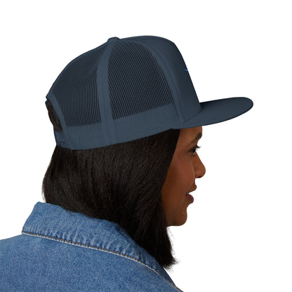 SeaDoo X-Team Performance Embroidered Trucker Cap — Mesh 5-Panel Hat Gulfstream Blue