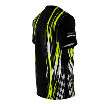 SeaDoo RXT-X Racing Graphic Tee — Manta Green & Black All-Over Print
