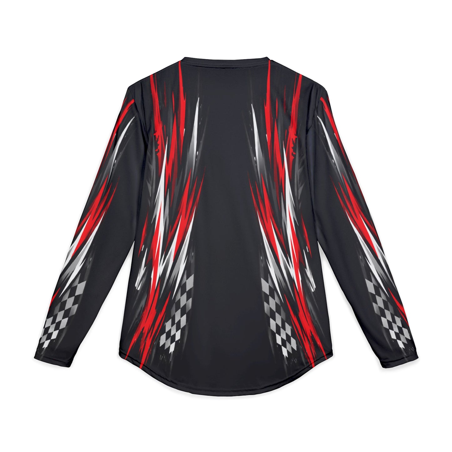 RXPX Racing UV Long Sleeve Jersey Shirt — Dri Fit UPF Performance Tee - Black & Red