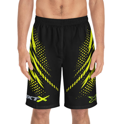 SeaDoo RXTX X-Team Men's Black & Manta Green Racing Board Shorts — Athletic Swim Trunks