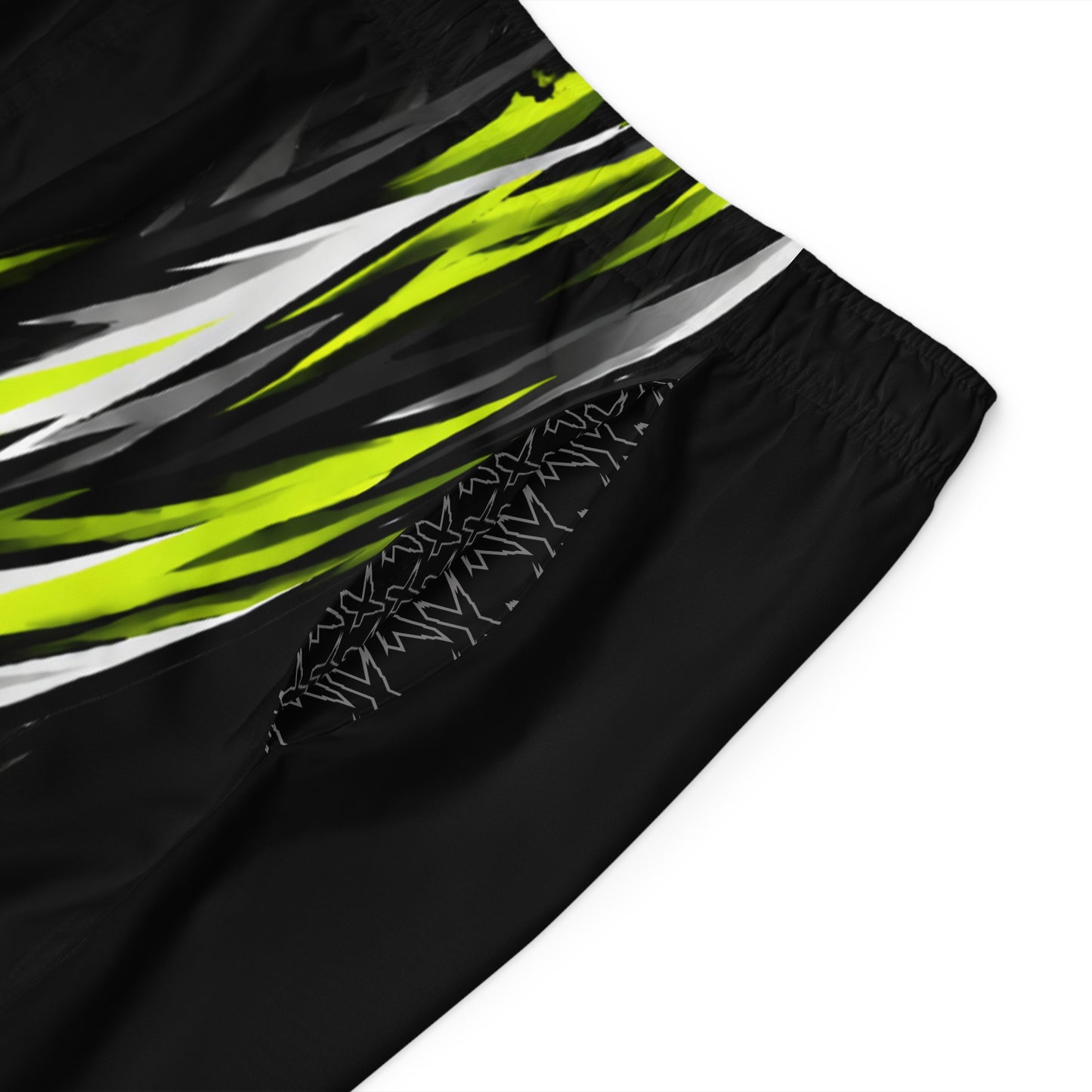Men's RXTX Performance Racing Splash Board Shorts — Quick-Dry Surf & Swim Trunks Black & Manta Green