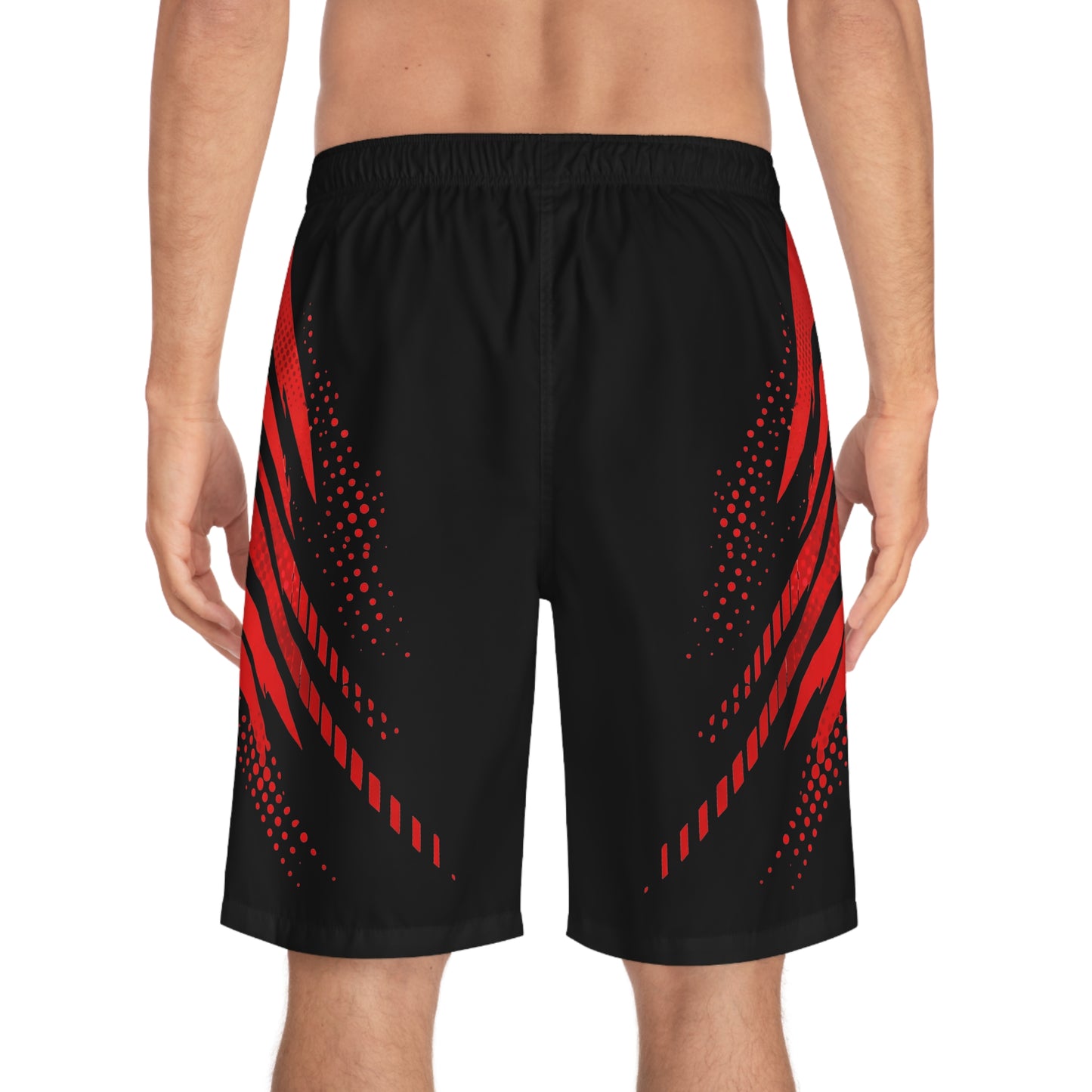 SeaDoo RXTX X-Team Men's Black & Red Racing Board Shorts — Athletic Swim Trunks