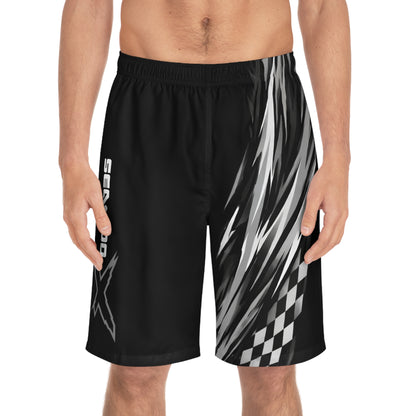 Men's SeaDoo X-Team Racing Performance Board Shorts — Quick-Dry Surf & Swim Trunks Grey