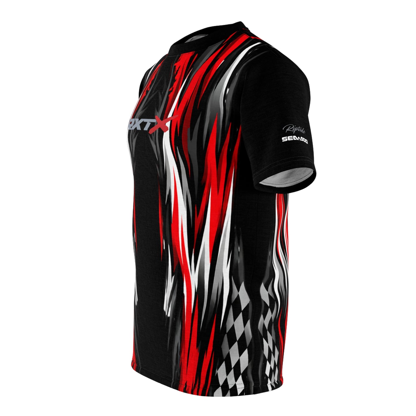 SeaDoo RXTX Racing Graphic Tee — Red & Black All-Over Print