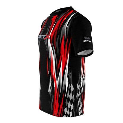 SeaDoo RXTX Racing Graphic Tee — Red & Black All-Over Print