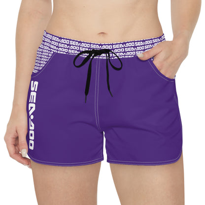 SeaDoo Performance Swim Shorts Women's Beach Riding Shorts Purple - Vert