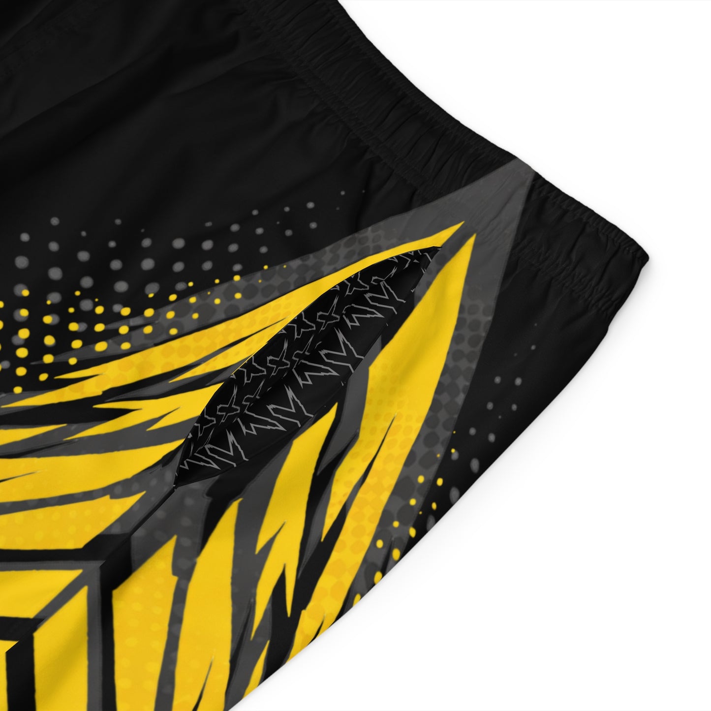 SeaDoo RXTX X-Team Men's Millenium Yellow & Grey Racing Board Shorts — Athletic Swim Trunks