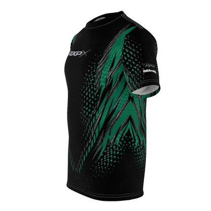 SeaDoo RXPX X-Team Cyber Racing Dri Fit Tee — Apex Racing Green & Carbon Fiber All-Over Print
