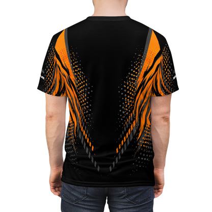 SeaDoo GTX X-Team Cyber Racing Dri Fit Tee — Grey & Orange All-Over Print