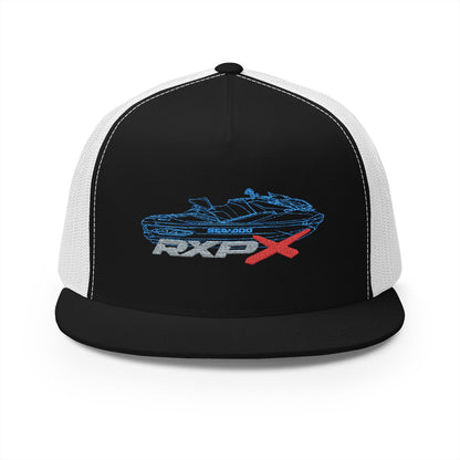 Sea-Doo RXPX Outline Embroidered Trucker Hat — Silhouette Blue