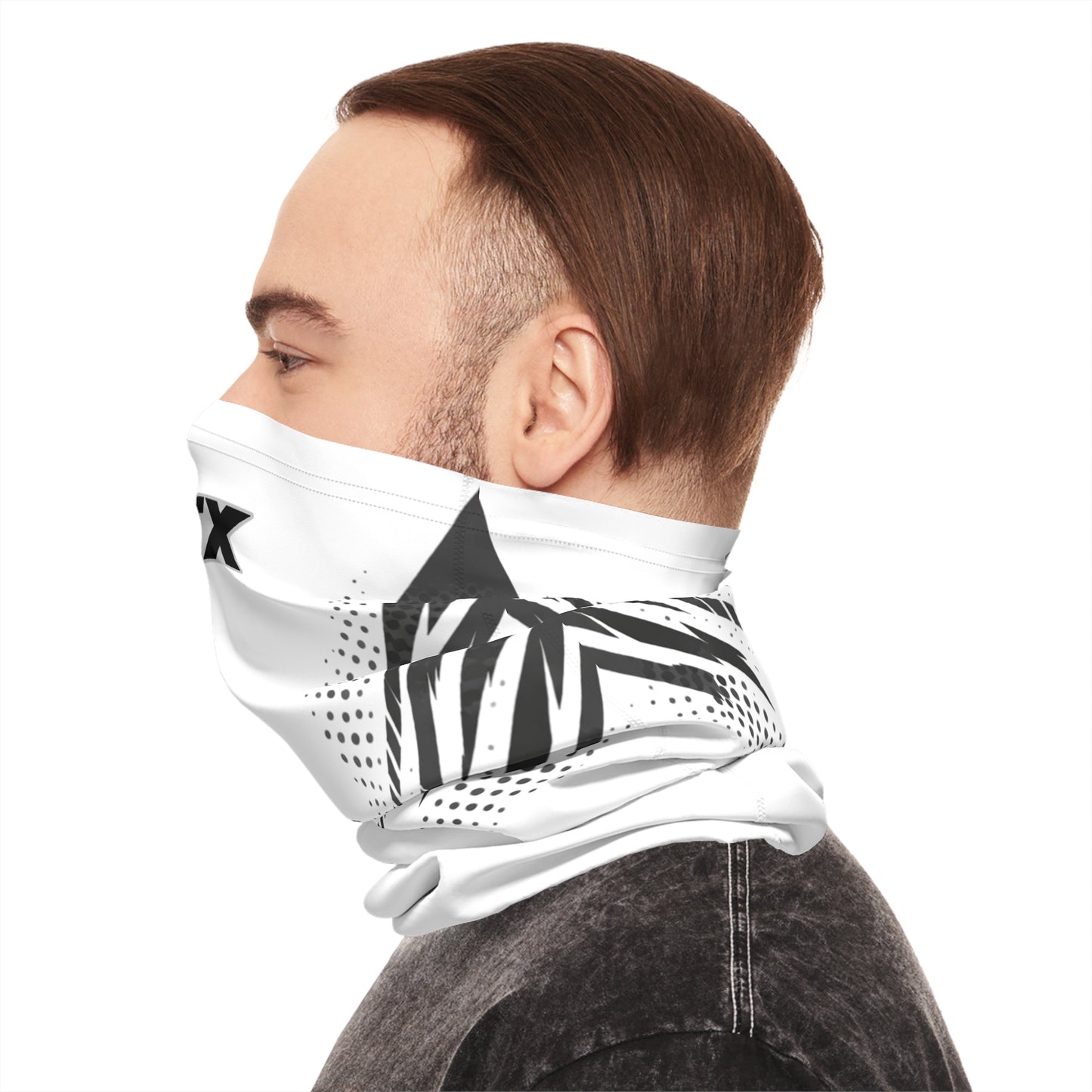 SeaDoo GTX Racing Neck Gaiter — Grey & White Midweight Face Shield Mask