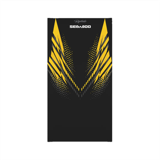 SeaDoo RXTX Racing Neck Gaiter — Millenium Yellow & Grey Midweight Face Shield Mask