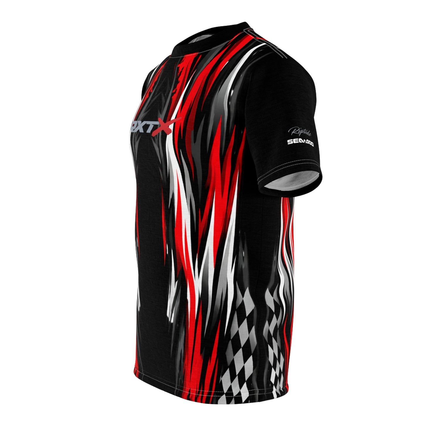 SeaDoo RXTX Racing Graphic Tee — Red & Black All-Over Print