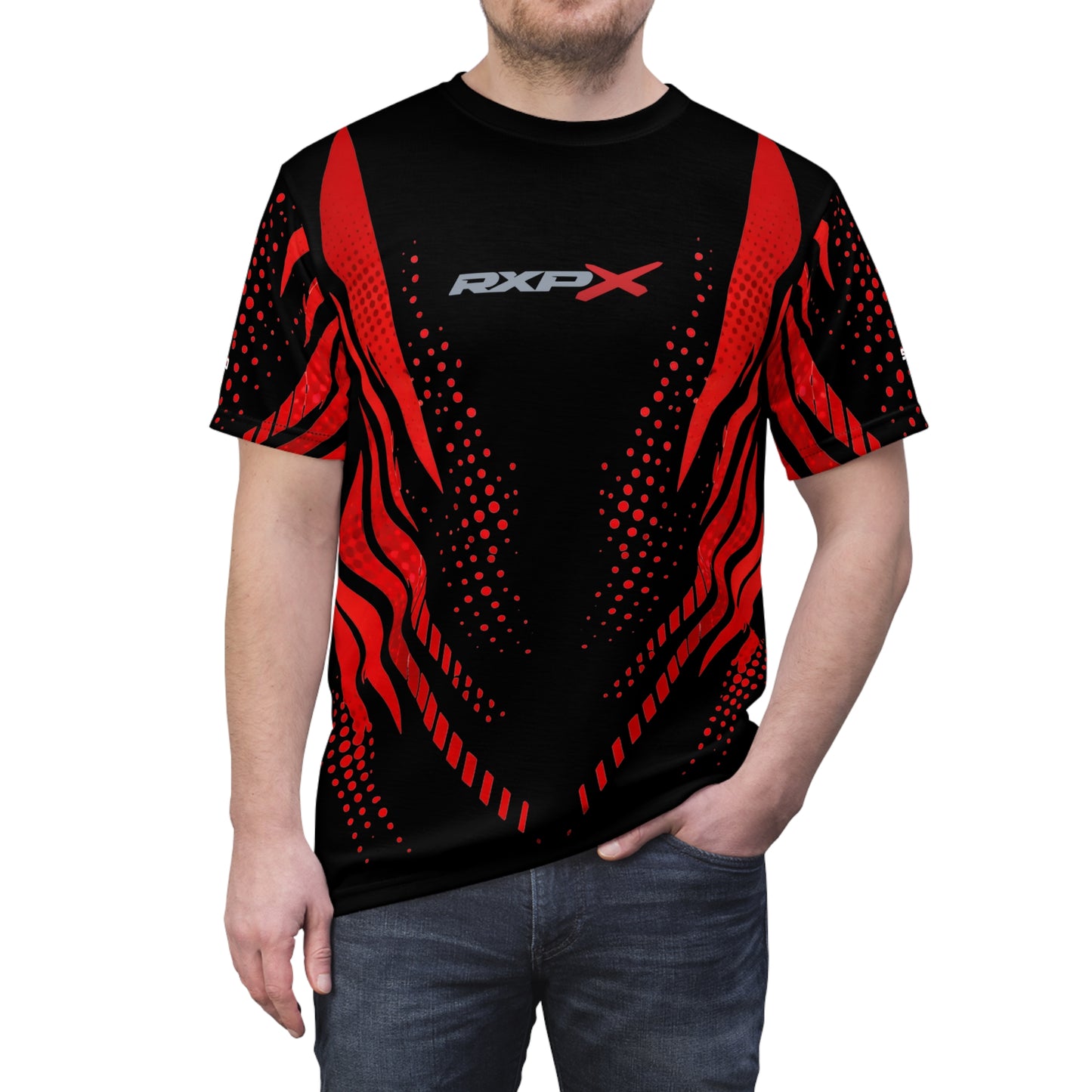 SeaDoo RXPX X-Team Cyber Racing Dri Fit Tee — Red & Black All-Over Print