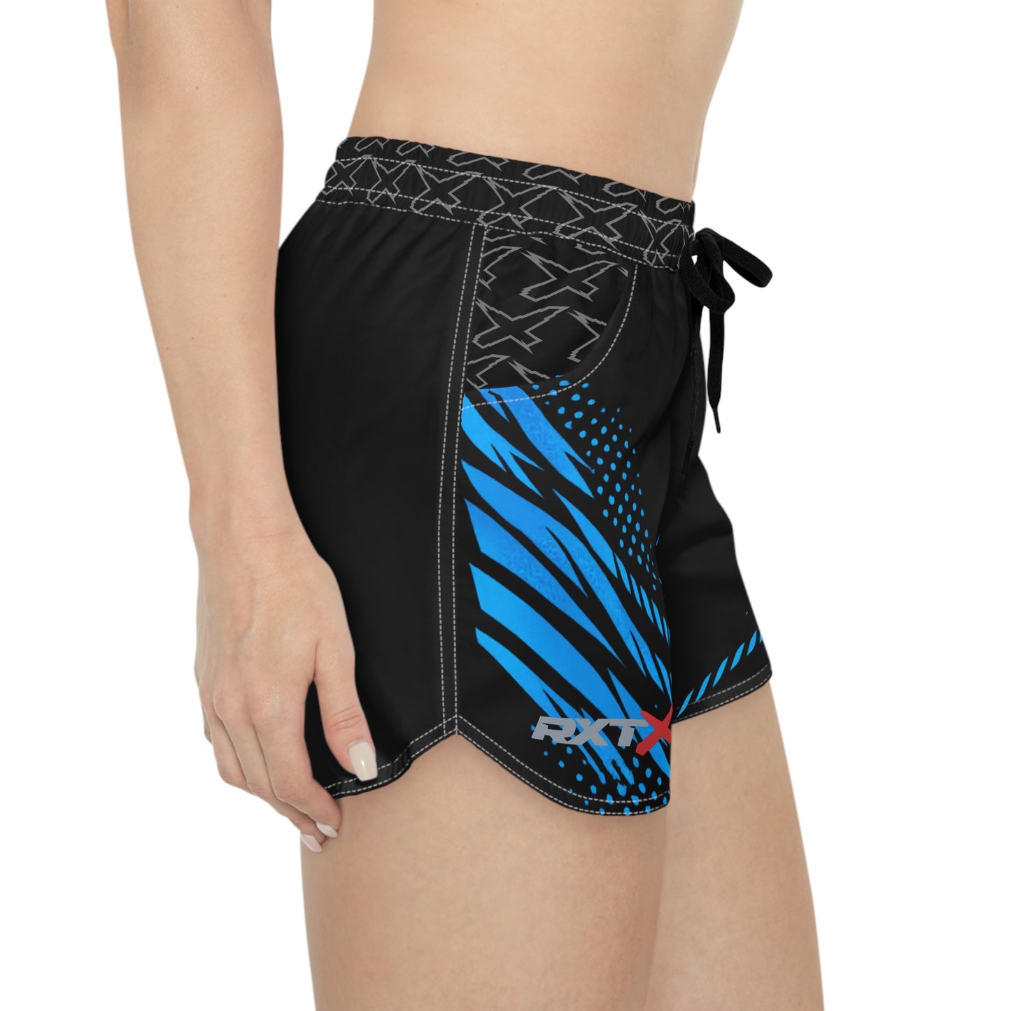 SeaDoo RXTX X-Team Women's Athletic Shorts — Dynamic Stripe Swim Shorts Gulfstream Blue