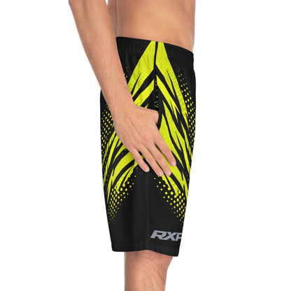 SeaDoo RXPX X-Team Men's Black & Manta Green Racing Board Shorts — Athletic Swim Trunks