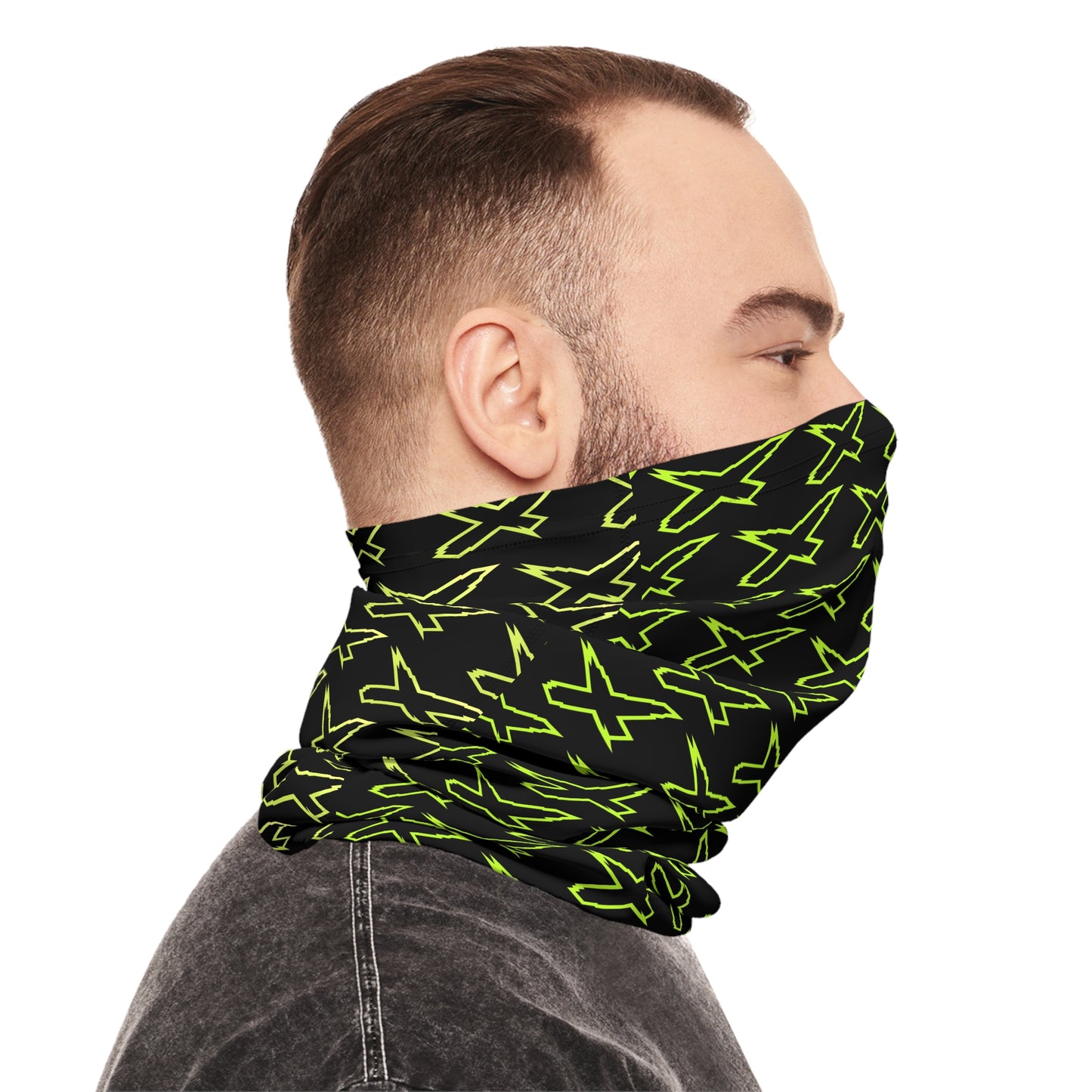 X-Team Performance UPF Pattern Neck Gaiter Face Mask Cover Manta Green/Black