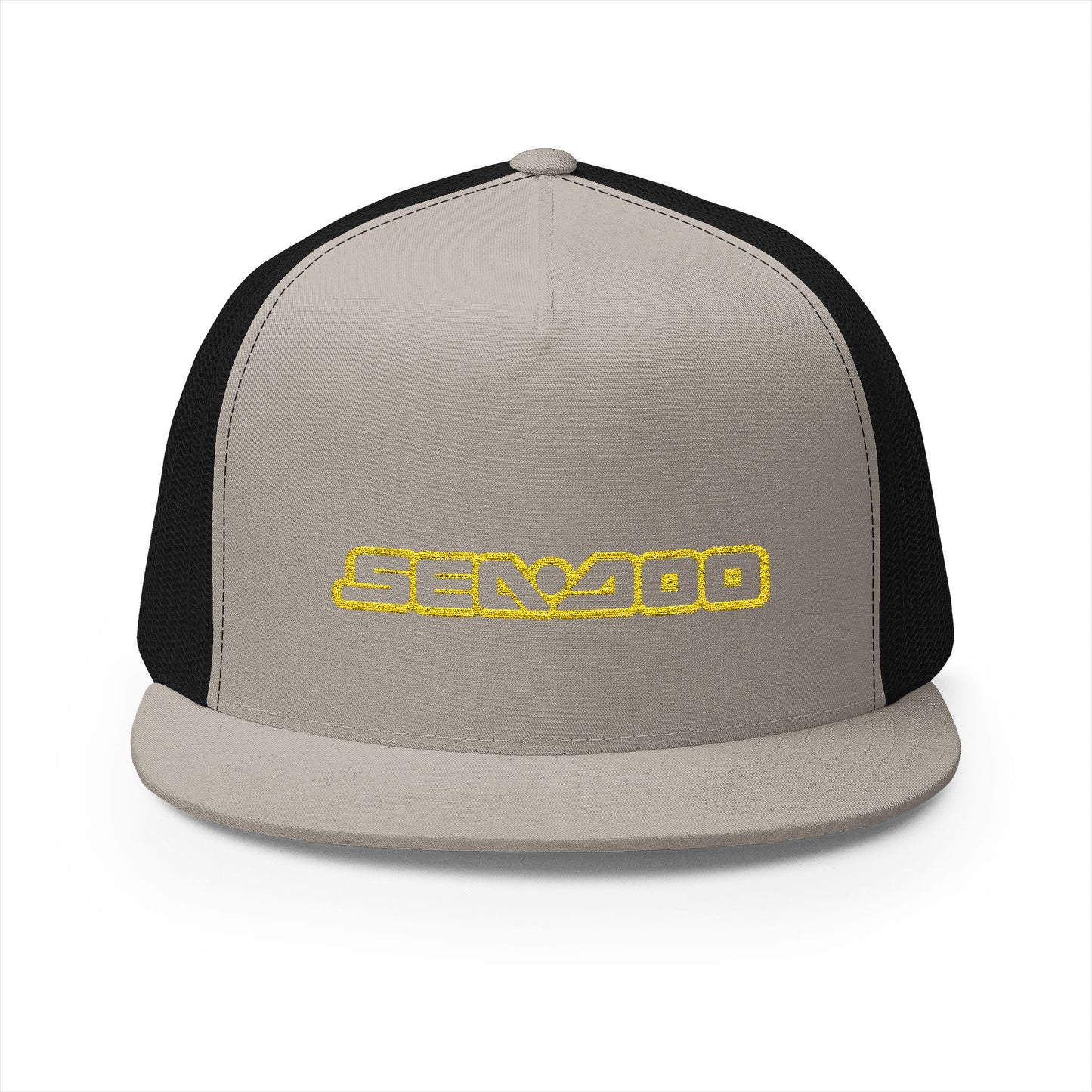 Sea-Doo Embroidered Trucker Hat — Retro Watersports Cap Yellow