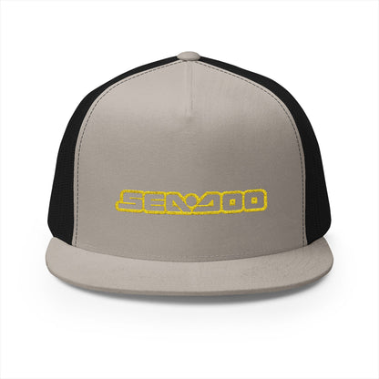 Sea-Doo Embroidered Trucker Hat — Retro Watersports Cap Yellow