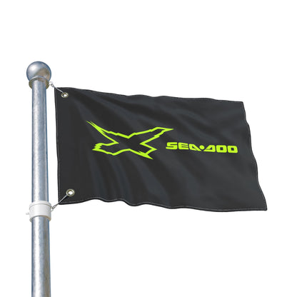 Sea‑Doo X-Team Performance Flag — Double‑Sided Manta Green Watersports Banner