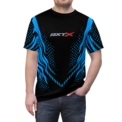 SeaDoo RXTX X-Team Cyber Racing Dri Fit Tee — Gulfstream Blue & Black All-Over Print