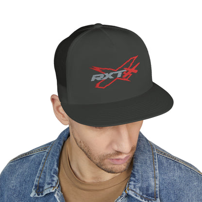 RXTX X-Team Embroidered Snap Back Trucker Cap - 5-Panel Mesh Hat Red