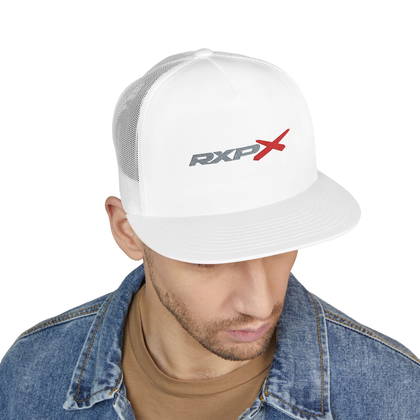 RXPX Embroidered Snap Back Trucker Cap - 5-Panel Mesh Hat