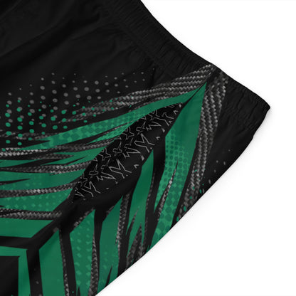 SeaDoo RXPX X-Team Men's Apex Racing Green & Carbon Fiber Racing Board Shorts — Athletic Swim Trunks