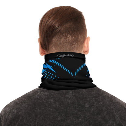 SeaDoo RXPX Racing Neck Gaiter — Gulfstream Blue & Black Midweight Face Shield Mask