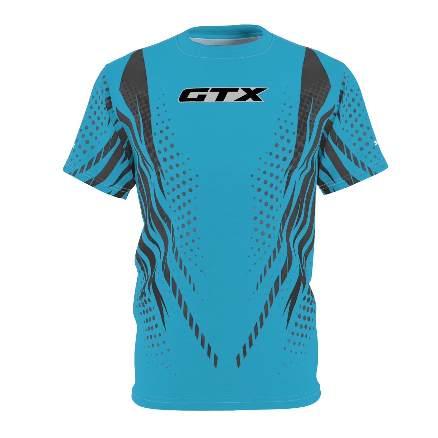 SeaDoo GTX X-Team Cyber Racing Dri Fit Tee — Grey & Teal All-Over Print