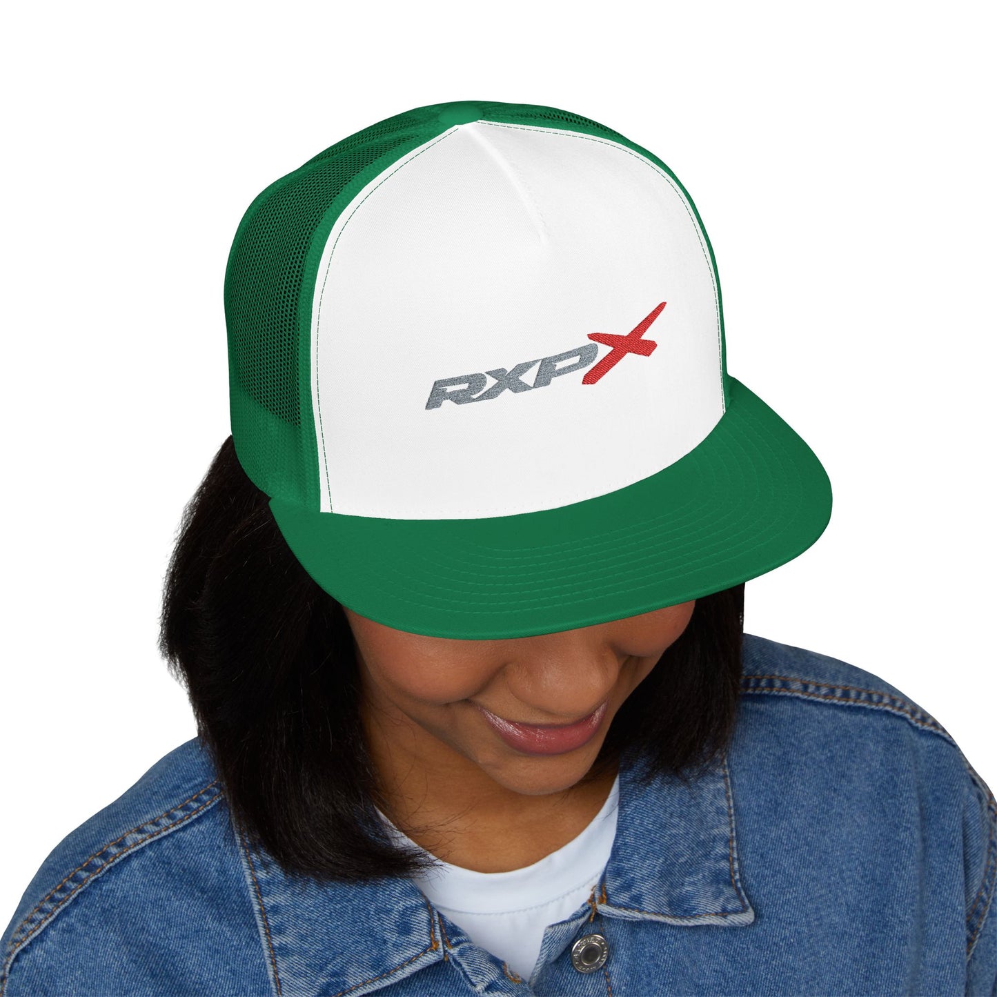 RXPX Embroidered Snap Back Trucker Cap - 5-Panel Mesh Hat
