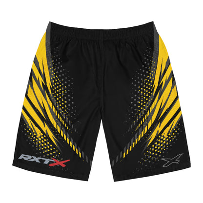 SeaDoo RXTX X-Team Men's Millenium Yellow & Grey Racing Board Shorts — Athletic Swim Trunks