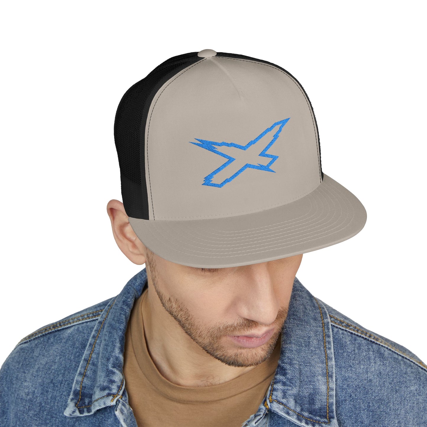 SeaDoo X-Team Performance Embroidered Trucker Cap — Mesh 5-Panel Hat Gulfstream Blue
