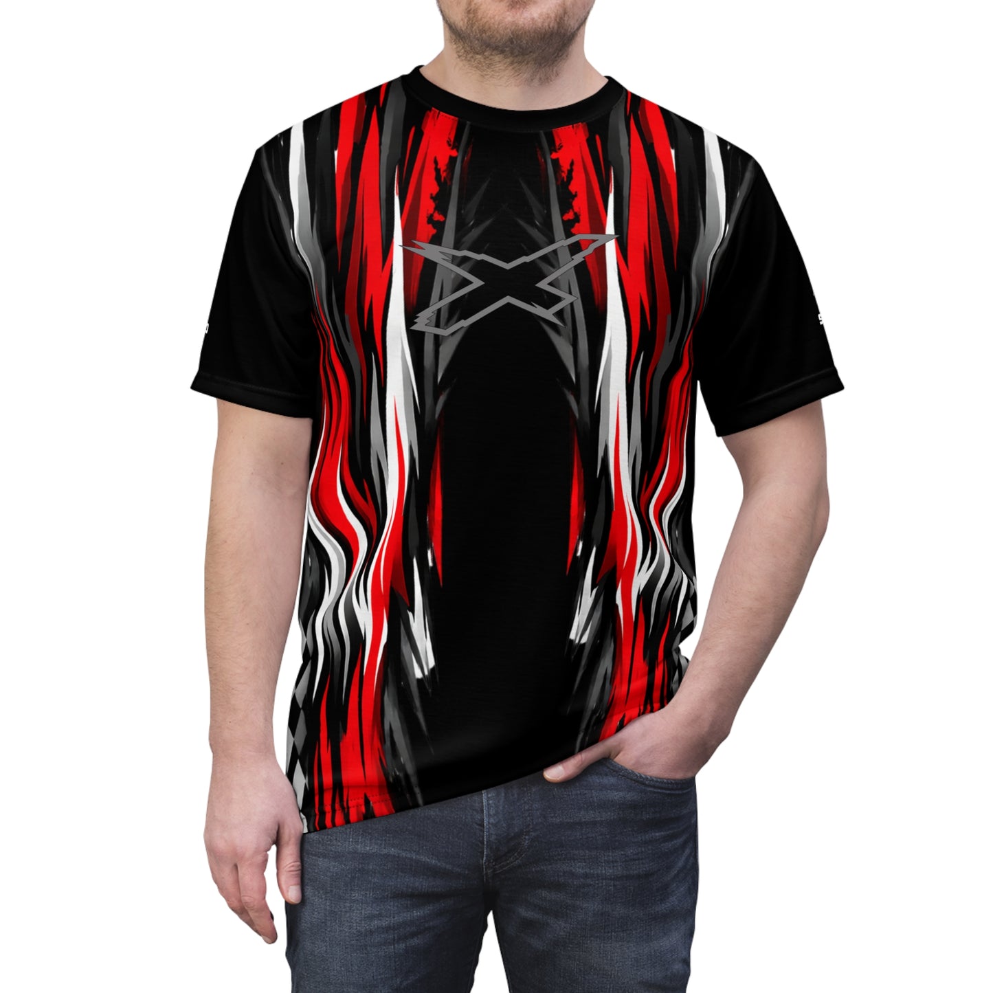SeaDoo X-Team Racing Graphic Tee — Red & Black All-Over Print