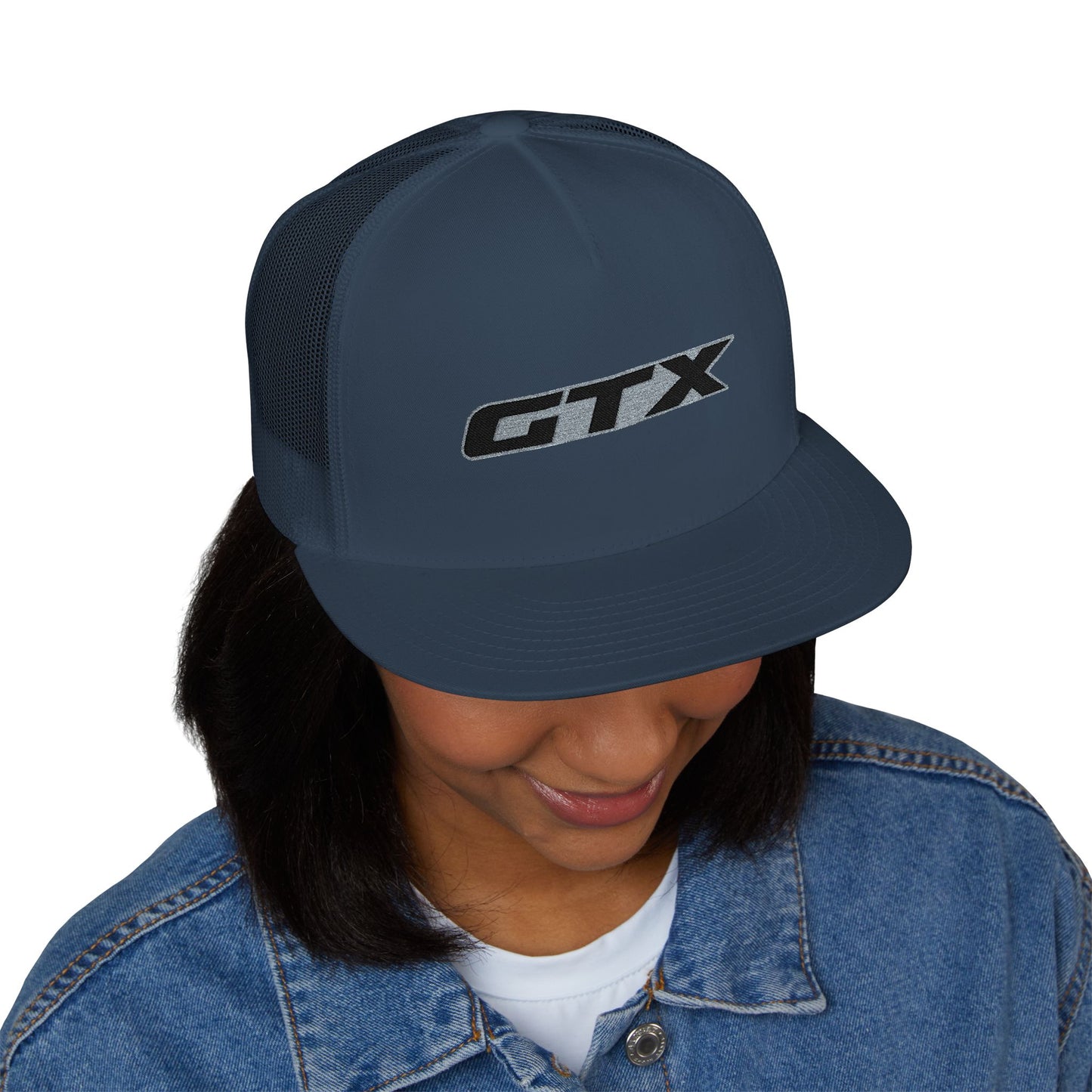 GTX Embroidered Snap Back Trucker Cap - 5-Panel Mesh Hat
