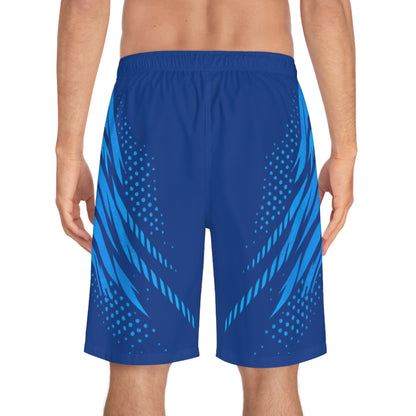 SeaDoo GTX Men's Gulfstream Blue & Abyss Blue Racing Board Shorts — Athletic Swim Trunks