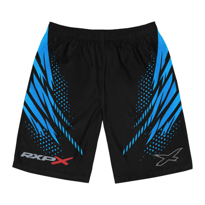 SeaDoo RXPX X-Team Men's Black & Gulfstream Blue Racing Board Shorts — Athletic Swim Trunks