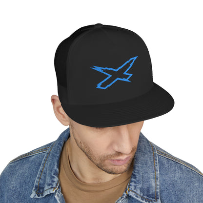 SeaDoo X-Team Performance Embroidered Trucker Cap — Mesh 5-Panel Hat Gulfstream Blue